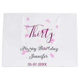 Trettio födelsedag rosa glitter stjärnor svart 30-