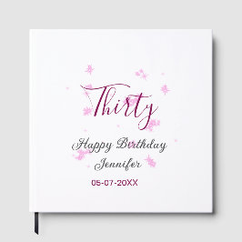 Trettio födelsedag rosa glitter stjärnor svart 30- gästböcker