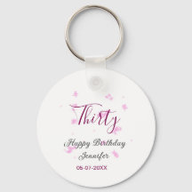 Trettio födelsedag rosa glitter stjärnor svart 30-