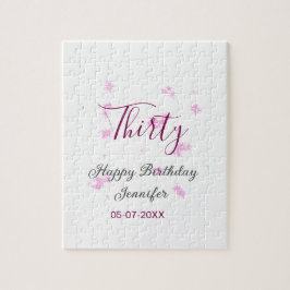 Trettio födelsedag rosa glitter stjärnor svart 30- pussel