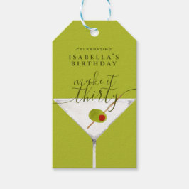 Trettio Gröntar till Martini 30års födelsedag Part Presentetikett