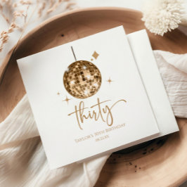 Trettio Guld Disco Boll 30års födelsedag Party Pappersservett