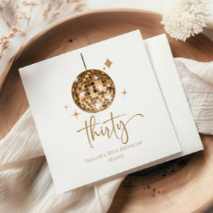 Trettio Guld Disco Boll 30års födelsedag Party Pappersservett