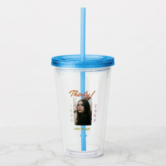 trettio gyllene vinröd foto namn datum födelsedag take away mugg