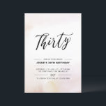 Trettio | Minimal vattenfärg i 30års födelsedag Pa Inbjudningar<br><div class="desc">Fira din speciella dag med den här lilla inbjudan till 30års födelsedag-festen. Den här designen har ett snyggt med texten "Trettio" med en vattenfärgsbakgrund i struktur vid en mjuk neutralt. Det finns fler inbjudningar till vuxarna och party-artiklar på min butik BaraBomDesign.</div>