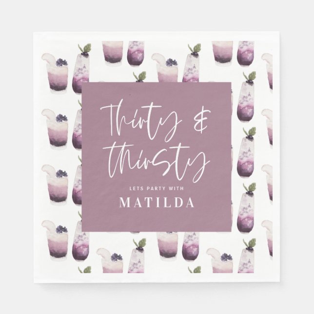 Trettio och trettio 30års födelsedag party pappersservett (Framsidan)