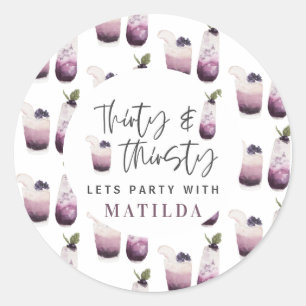 Trettio och trettio 30års födelsedag party runt klistermärke