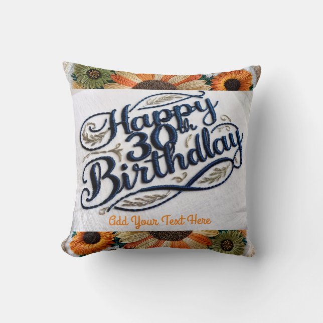 Trettio och trettio: Anpassningsbar 30års födelsed Kudde (Framsida)