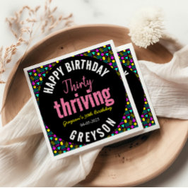 Trettio och tröttande svarta och Retro 30års födel Pappersservett