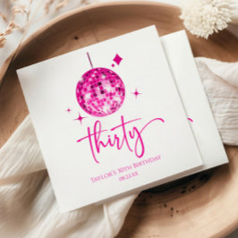 Trettio Rosa Disco Boll 30års födelsedag Party Pappersservett