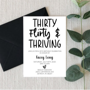 Trettio, Vänd och Thriving 30års födelsedag Party Inbjudningar