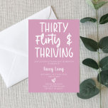 Trettio, Vänd och Thriving 30års födelsedag Party  Inbjudningar<br><div class="desc">Det här är en rosa lila,  trettio Vänd & Thriving 30års födelsedag inbjudan. Minimal minimidesign. B-Day Inbjudan. 30</div>