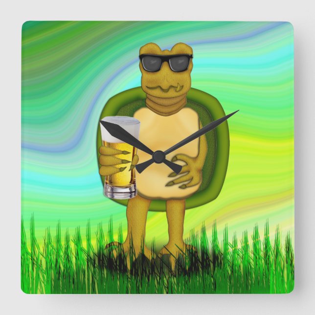 Trettiosköldpadda Fyrkantig Klocka (Framsida)