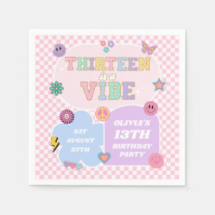 Tretton A Vibe Preppy Patch 13:e Födelsedagsfesten Pappersservett