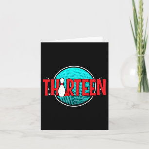 Tretton Bowling Birthday 13 Years Boy Birthda Kort