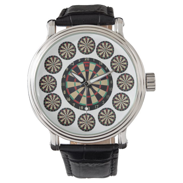 Tretton Dartboard Manar Large Leather Wristwatch Armbandsur (Framsida)
