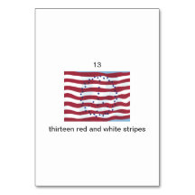 Tretton röda och vita rand-sifferflashkort