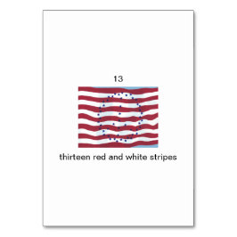 Tretton röda och vita rand-sifferflashkort bordsnummer