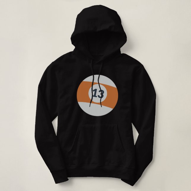 Tretton team nummer 13 Lucky Orange Boll Billiard T Shirt (Design framsida)