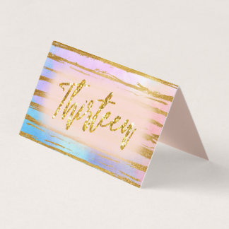 Trettonde födelsedagen Guld Glitter Lolly Favor Ba Visitkort
