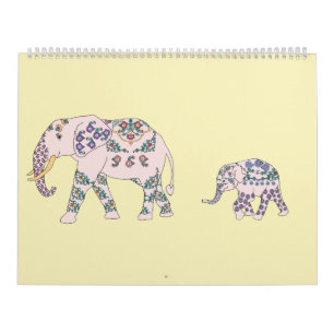 Trettonelefanter och en giraff kalender