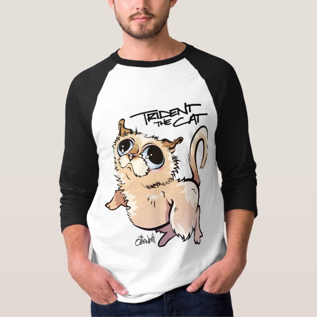 Treudd kattmanar raglanen 01 för långärmad för tee shirt (Framsida)