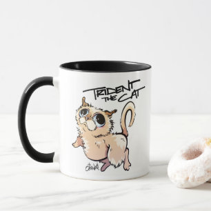 Treudden katten illustrerade kaffemugg 01