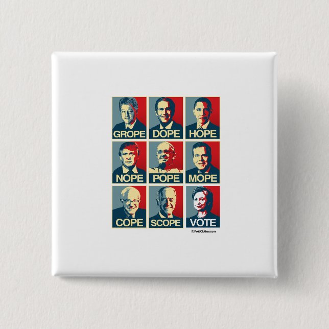 Treva tjackhoppNope Pope Vara nedstämd Klara av Knapp (Framsida)