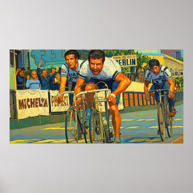 Trevägs Sprint Paris-Roubaix 1981-målning Poster (Framsidan)