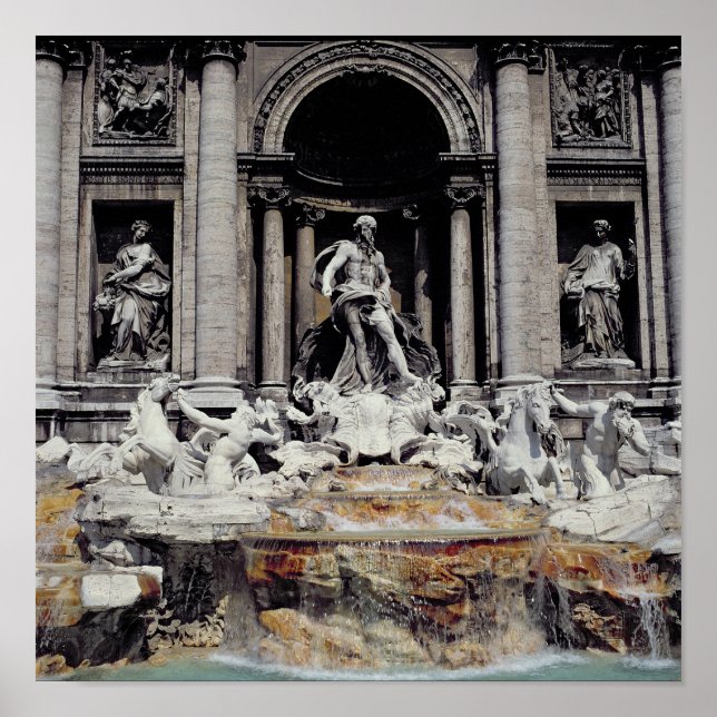 Trevi Fontän, byggt 1732-62 Poster (Framsidan)