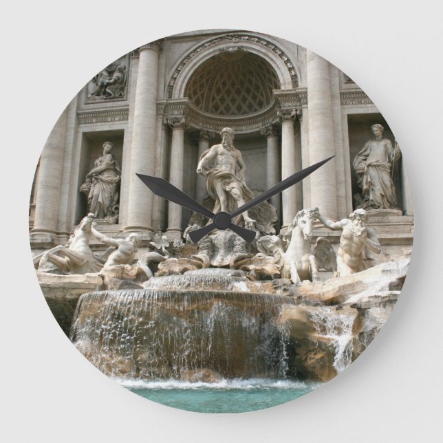Trevi Fontän (Fontana di Trevi)-Rom Stor Klocka (Framsida)