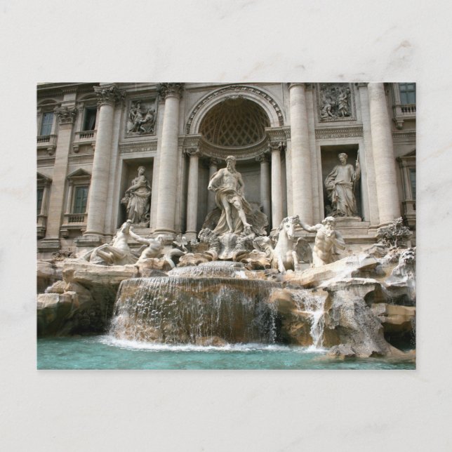 Trevi Fontän (Fontana di Trevi)-Rom Vykort (Framsida)