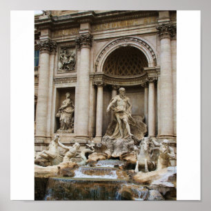 Trevi Fontän i staden Rom Poster