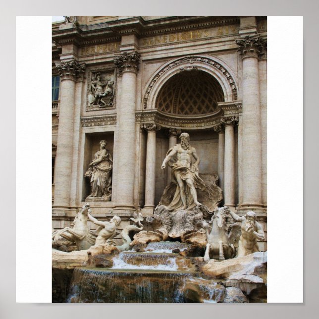 Trevi Fontän i staden Rom Poster (Framsidan)