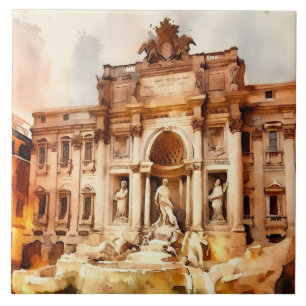 Trevi Fontän, Italien Rom Kakelplatta