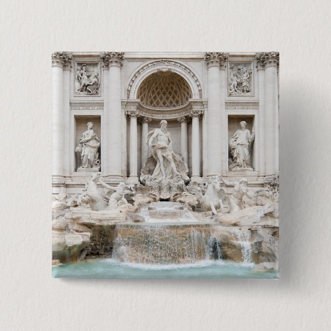 Trevi Fontän (italienska: Fontana di Trevi) Knapp (Framsida)