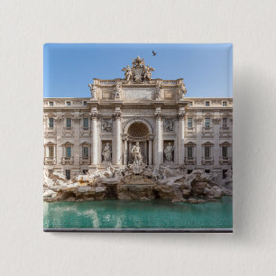 Trevi Fontän på morgonen tidigt - Rom, Italien Knapp