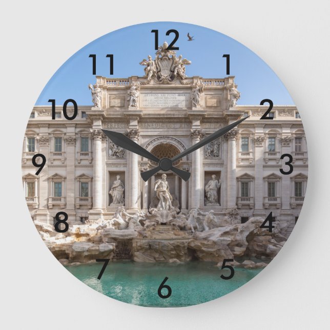Trevi Fontän på morgonen tidigt - Rom, Italien Stor Klocka (Framsida)