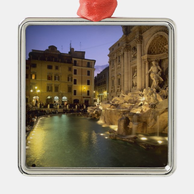 Trevi Fontän på natten, Rom, Lazio, Italien Julgransprydnad Metall (Framsidan)