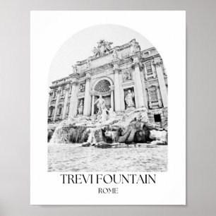 Trevi Fontän Rom Arch Photo Print Poster