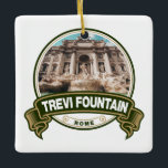 Trevi Fontän Rom Italien Badge Julgransprydnad Keramik<br><div class="desc">Trevi Fontän fotorealistisk utformning. Trevi Fontän är ett 1700-talets fontän i Trevi-distriktet i Rom,  Italien.</div>