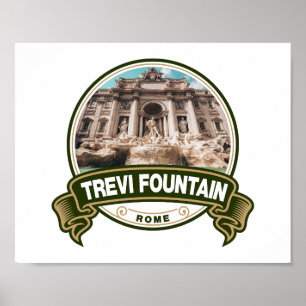 Trevi Fontän Rom Italien Badge Poster