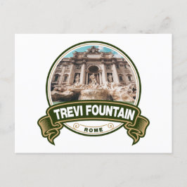 Trevi Fontän Rom Italien Badge Vykort