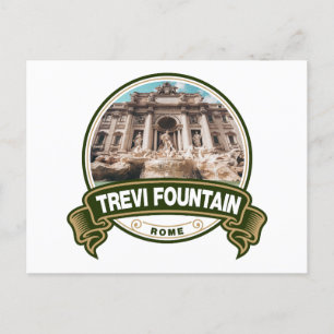 Trevi Fontän Rom Italien Badge Vykort