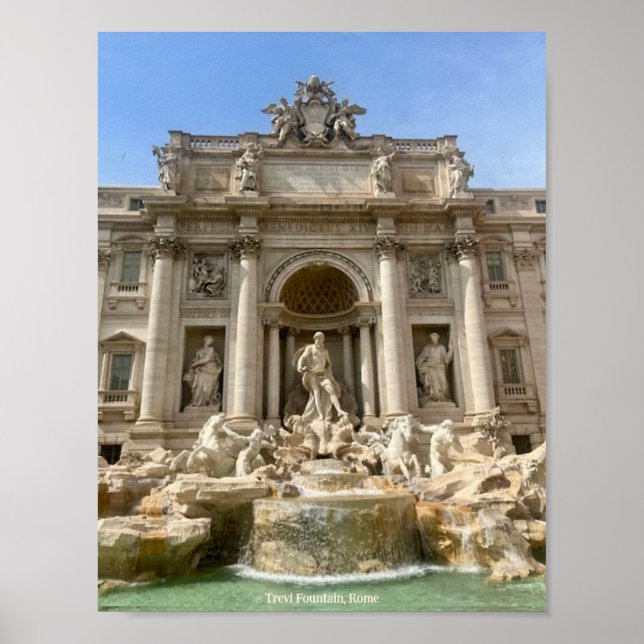 Trevi Fontän, Rom, Italien Design Photo Print Poster (Framsidan)