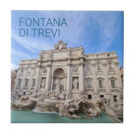 Trevi Fontän Rom Italien Helgdag Panorama Kakelplatta