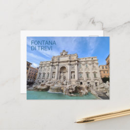 Trevi Fontän Rom Italien Helgdag Panorama Vykort