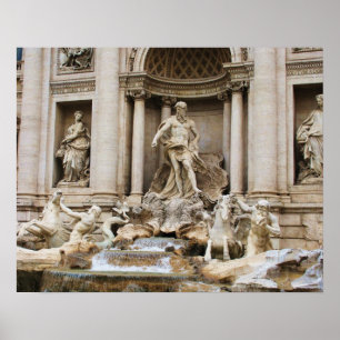Trevi Fontän Rom Italien-resefoto Poster