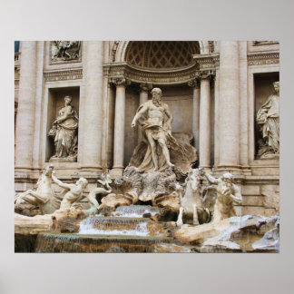 Trevi Fontän Rom Italien-resefoto Poster
