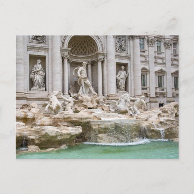 Trevi Fontän Rom Italien Scenne Postcard Vykort (Framsida)
